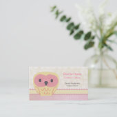 Roze Vanilla Lemon Owl Shabby Chic Visitekaartje (Staand voorkant)
