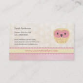 Roze Vanilla Lemon Owl Shabby Chic Visitekaartje (Achterkant)