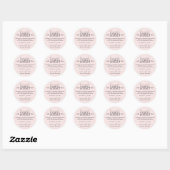 Roze vanille-extract met instructies ronde sticker (Vel)