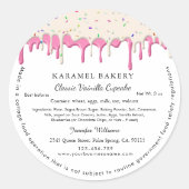 Roze Vanille Frosting Drip Label Cottage Bakkerij (Voorkant)