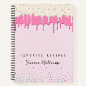 Roze Vanille Frosting Drip & Sprinkle Recept Notitieboek (Voorkant)