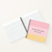  roze vanille geel gestreepte Sjabloon Notitieboek (Binnen)