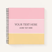  roze vanille geel gestreepte Sjabloon Notitieboek (Voorkant)