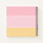  roze vanille geel gestreepte Sjabloon Notitieboek (Achterkant)
