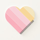 Roze Vanille Geel Wit Gestreept Elegant Modern Notitieboek (Achterkant)