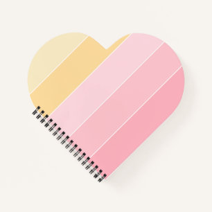 Roze Vanille Geel Wit Gestreept Elegant Modern Notitieboek