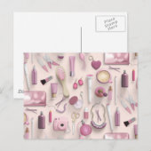 Roze Vanity-tabel Briefkaart (Voorkant / Achterkant)