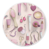 Roze Vanity-tabel Keramische Knop (Voorkant)