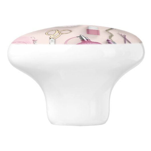 Roze Vanity-tabel Keramische Knop (Zijkant)