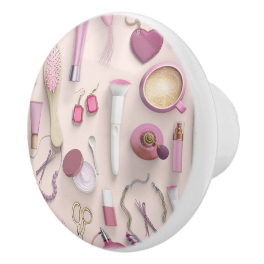 Roze Vanity-tabel Keramische Knop (Rechts)