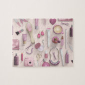 Roze Vanity-tabel Legpuzzel (Horizontaal)