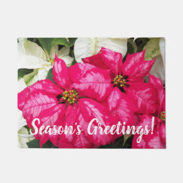 Roze variabele poinsettias Holiday Deurmat