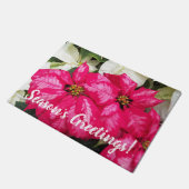 Roze variabele poinsettias Holiday Deurmat (Schuin)