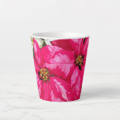 Roze variabele poinsettias Holiday Latte Mok (Voorkant)