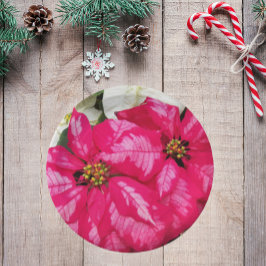 Roze variabele poinsettias Holiday Papieren Bordje
