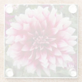 Roze variegated Dahlia Floral Glazen Onderzetter (Achterkant)