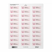 Roze Varken Adresetiketten Etiket (Full Sheet)