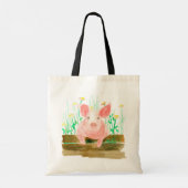 Roze Varken Barnyard Boerderij Dierenvarken Tote Bag (Achterkant)