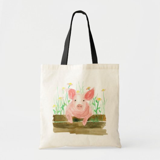 Roze Varken Barnyard Boerderij Dierenvarken Tote Bag (Voorkant)