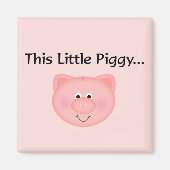 Roze Varken deze kleine pruik Magneet (Voorkant)