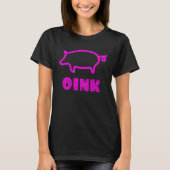 Roze Varken  Effect met inkt T-shirt (Voorkant)