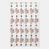 Roze Varken en Hart Handdoek (Verticaal)
