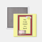 Roze Varken - Farmyard Barnyard Vriend - Kinder Magneet (Voorkant / Achterkant)