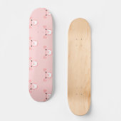 Roze Varken Gezicht Herhalend Patroon Skateboard (Voorkant)