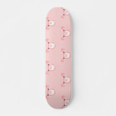 Roze Varken Gezicht Herhalend Patroon Skateboard (Voorkant)
