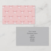 Roze Varken Gezicht Herhalend Patroon Visitekaartje (Voorkant / Achterkant)
