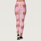 roze varken grappige cartoon leggings (Achterkant)