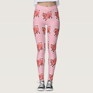 roze varken grappige cartoon leggings