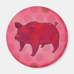 Roze Varken met Dot Magnet
