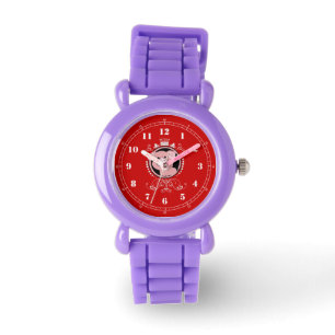 Roze varken met ornamenten patroon horloge