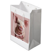 Roze Varken Pearlina Pinkette Decoupage Medium Cadeauzakje (Voorkant Gekanteld)