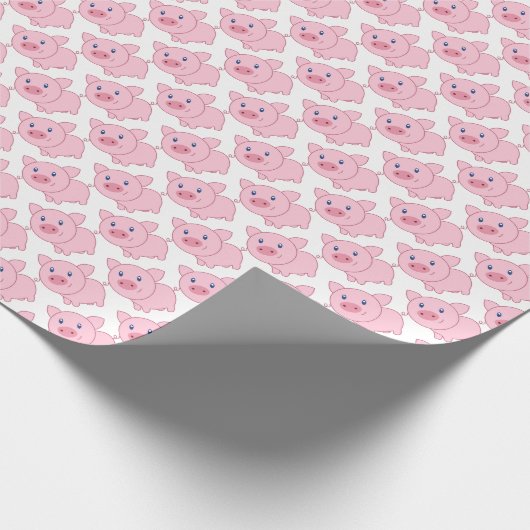 Roze varkens cadeaupapier (Hoek)