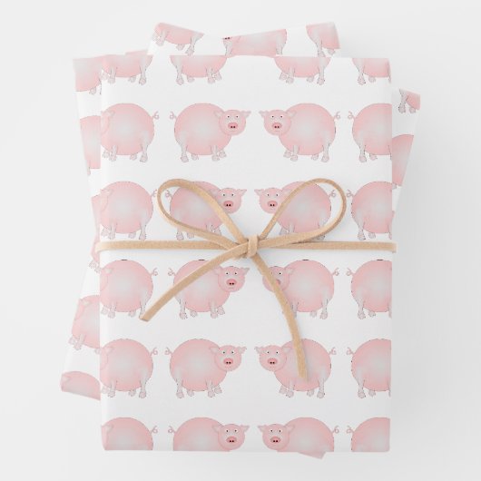 Roze Varkens Inpakpapier Vellen (In situ)