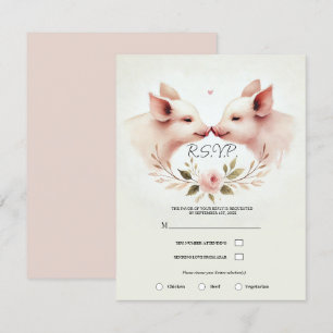 Roze Varkens Neus aan Neus Bloemrijk Landelijk Ant Kaart