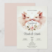 Roze Varkens Neus aan Neus Bloemrijke Verloving Fe