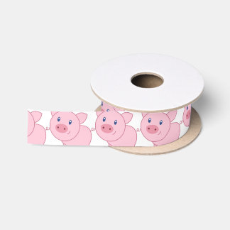Roze varkens satijnen lint