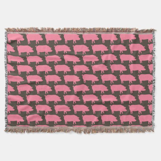 Roze varkens silhouetten patroon | Schattige Boerd Deken (Voorkant)