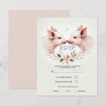 Roze Varkens Snout naar Snout Bloemen Rustiek RSVP