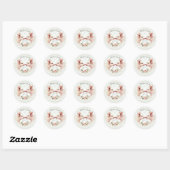 Roze Varkens Snout Naar Snout Bloemen Rustieke Huw Ronde Sticker (Vel)