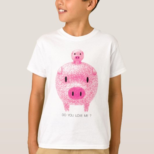 Roze varkens t-shirt (Voorkant)