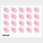 Roze varkens vierkante sticker (Vel)