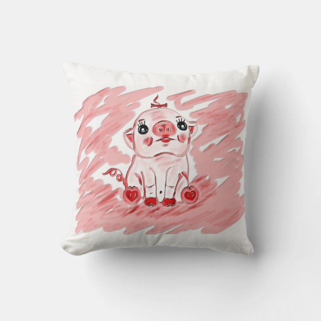 Roze varkens voor- en achterkant kussensloop kussen (Voorkant)