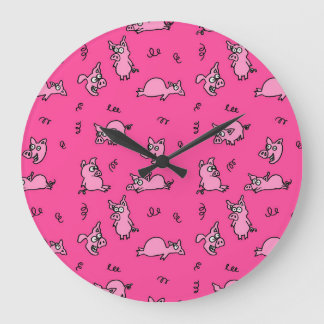 Roze Varkens Wandklok
