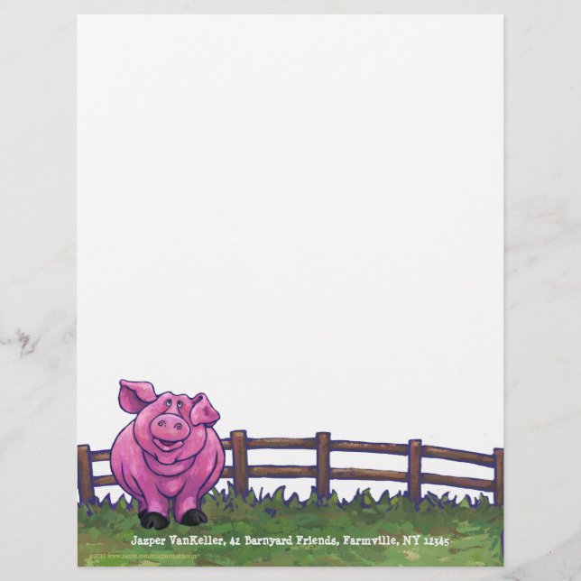 Roze Varkenshaar Letterhead (Voorkant)