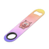 Roze Varkenshouderig Speed Flessenopener (Voorkant Gekanteld)