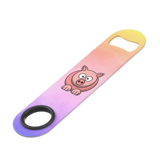 Roze Varkenshouderig Speed Flessenopener (Voorkant Gekanteld)